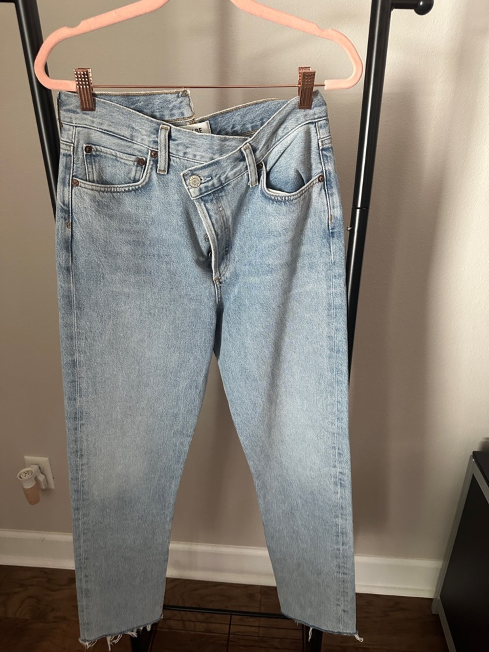 Agolde Light Blue High-Rise Straight Jeans